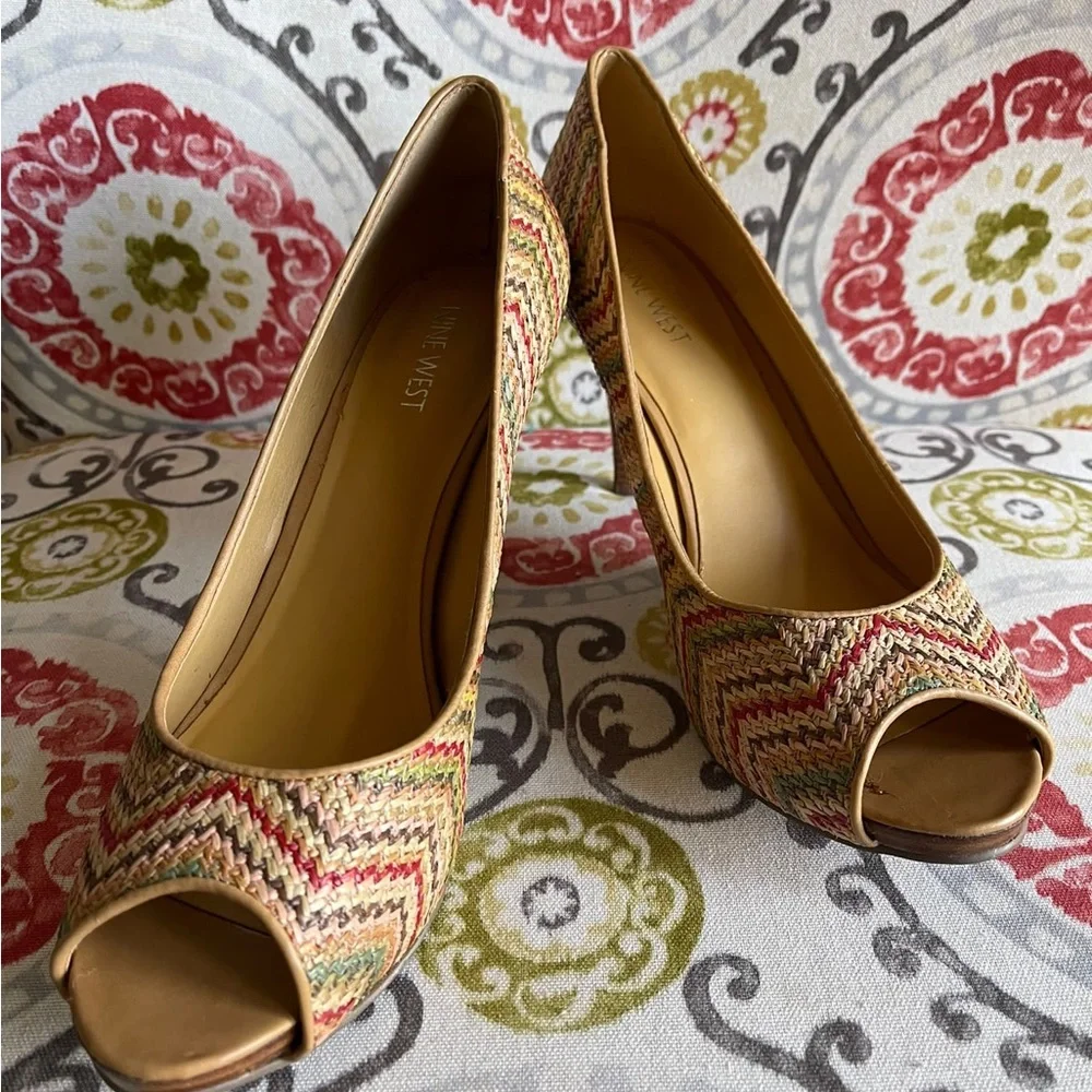 NINE WEST PUMPS Heels NEW multicolor - Picture 1 of 5